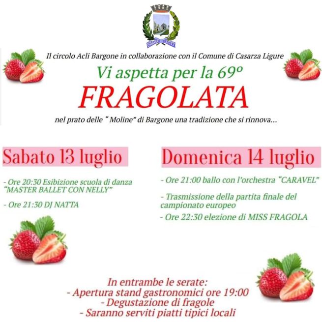 Fragolata 2024 A Bargone Di Casarza Ligure Con Fragole Gratis Piatti